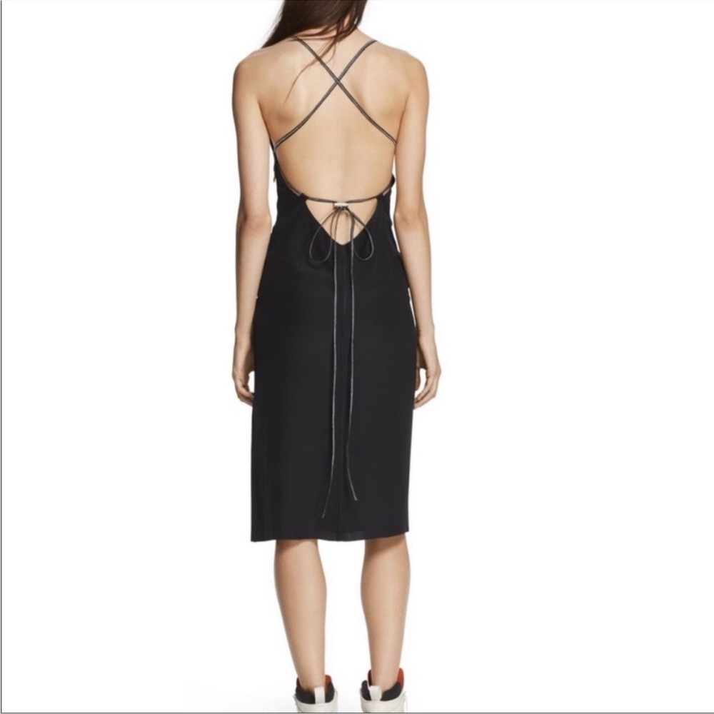 Rag & Bone Lea Dress open back with pull cord Black Sz M ECU worn once.